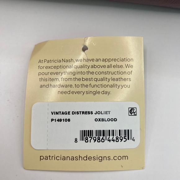 Patricia Nash Deep Red Joliet Leather Crossbody Bag Pouch Clutch Distress NWT - Picture 6 of 8